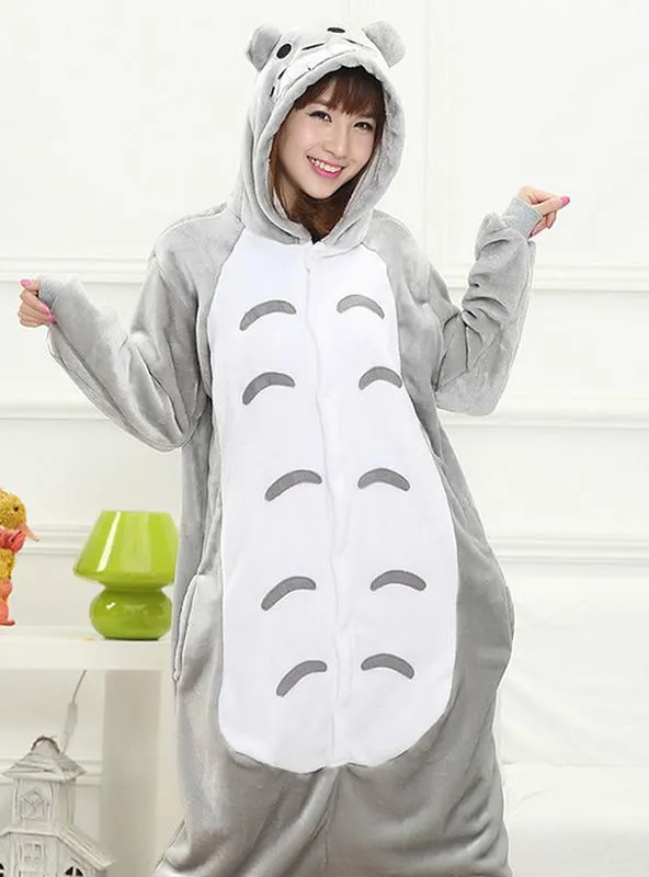 GRAY TOTORO COSTUME PAJAMAS SLEEPWEAR ONESIE