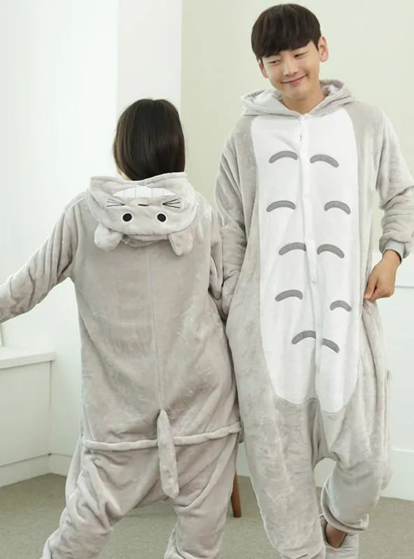 GRAY TOTORO COSTUME PAJAMAS SLEEPWEAR ONESIE