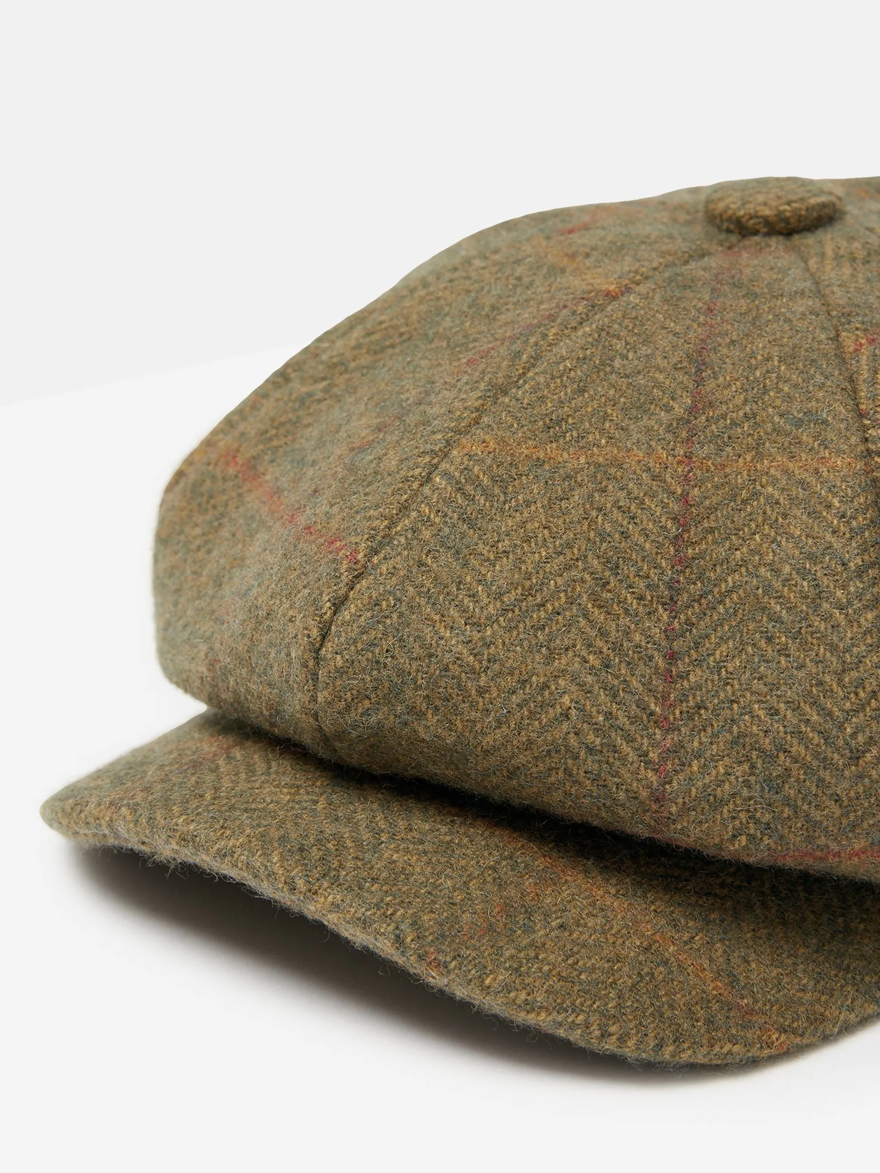 Green Tweed Baker Boy Hat