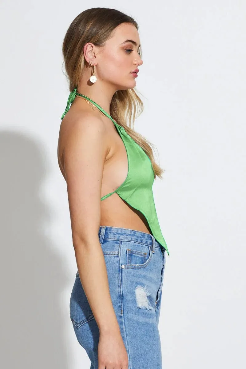 Halter Open Back Bandana Scarf Tie Top