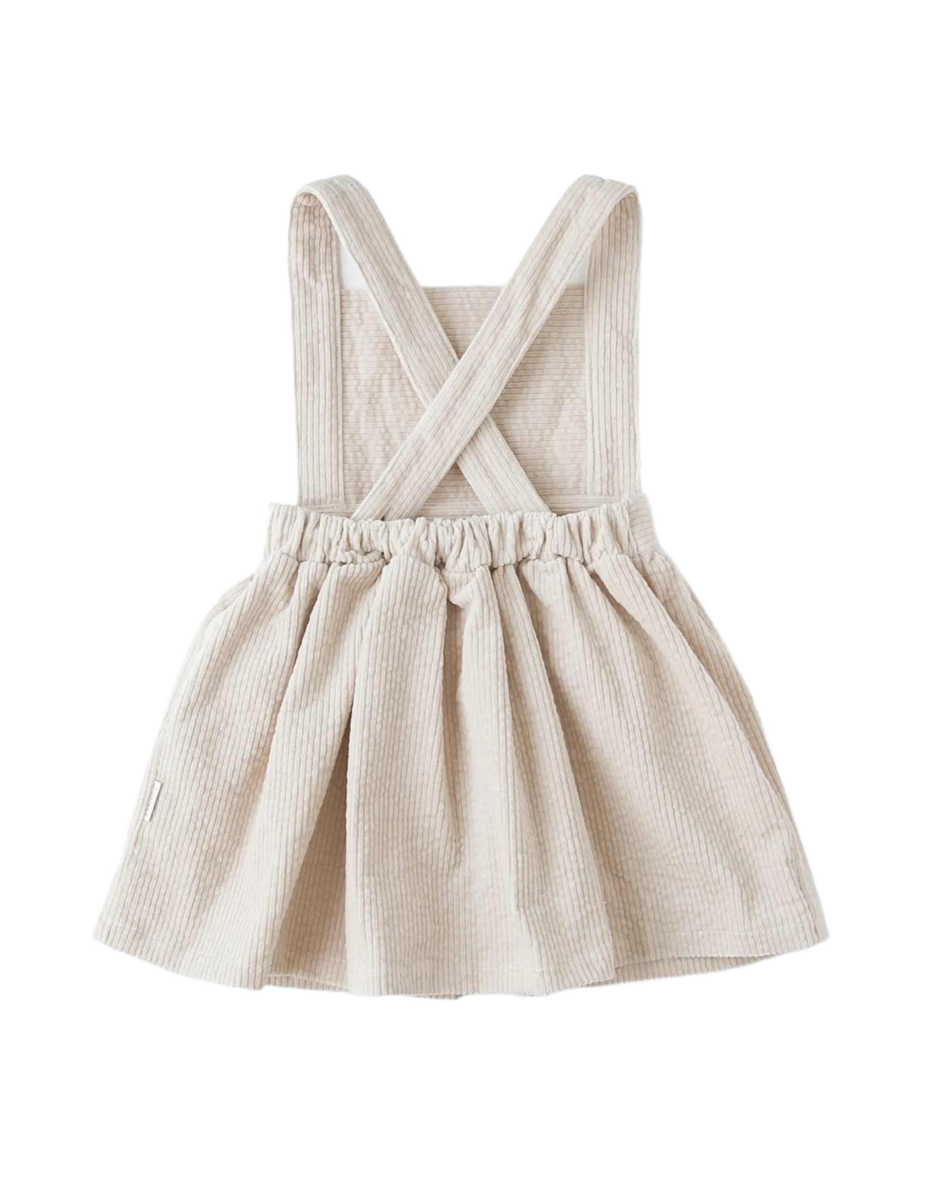 Hazel Corduroy Pinafore Dress - Eggshell