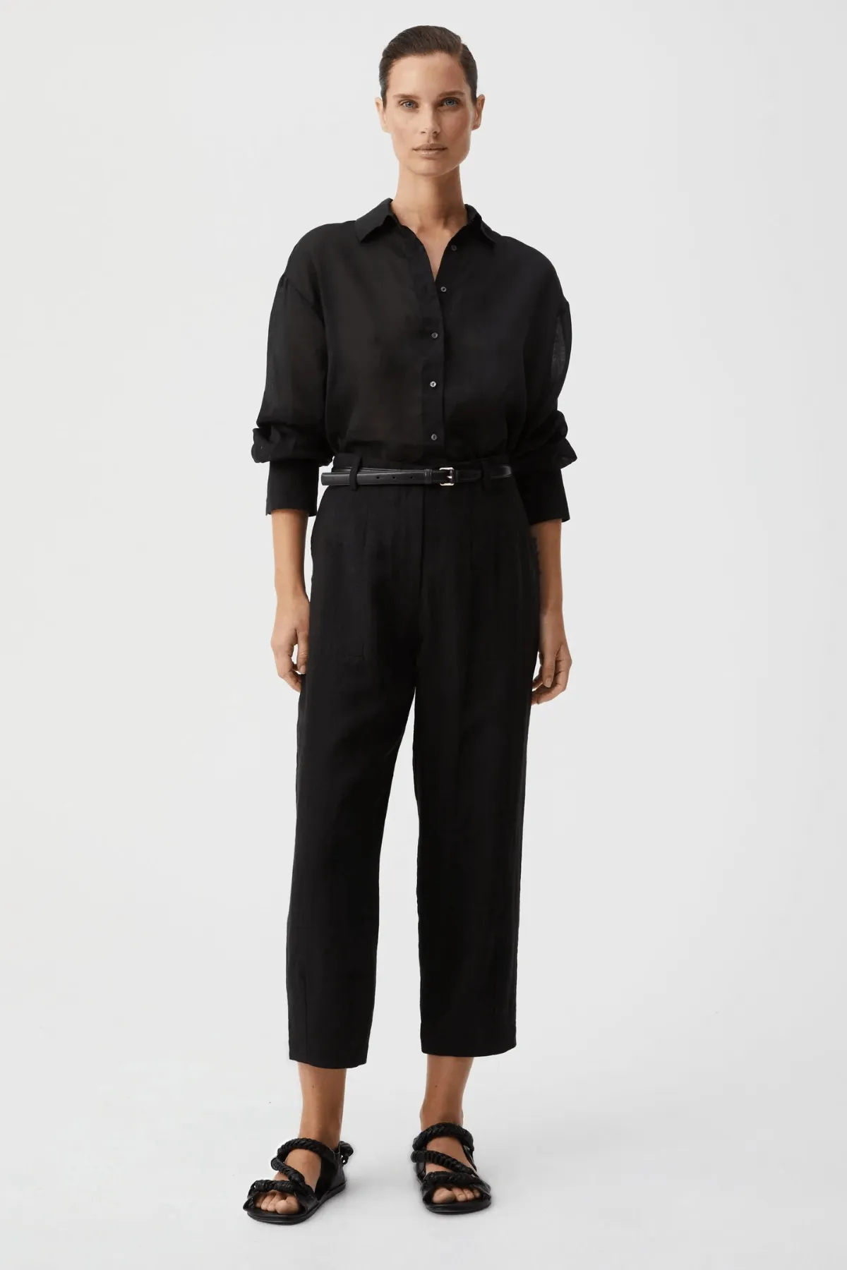 HENLEY LINEN PANT BLACK