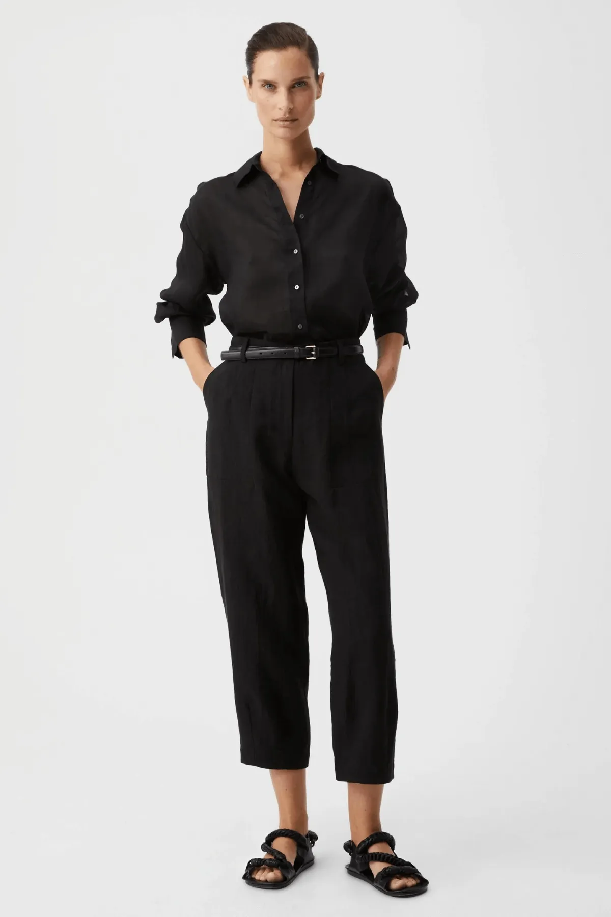 HENLEY LINEN PANT BLACK