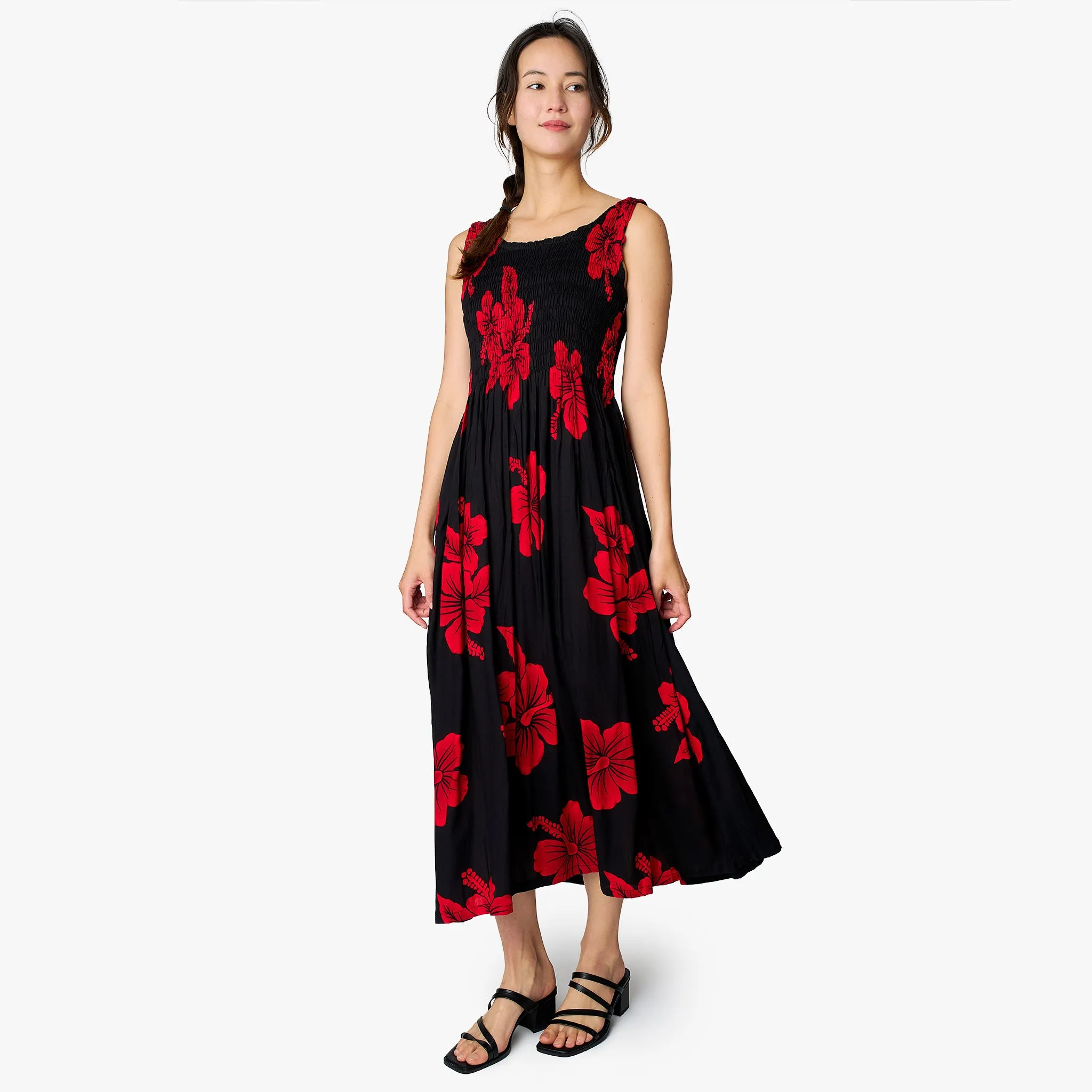 Hibiscus Smock Long Dress