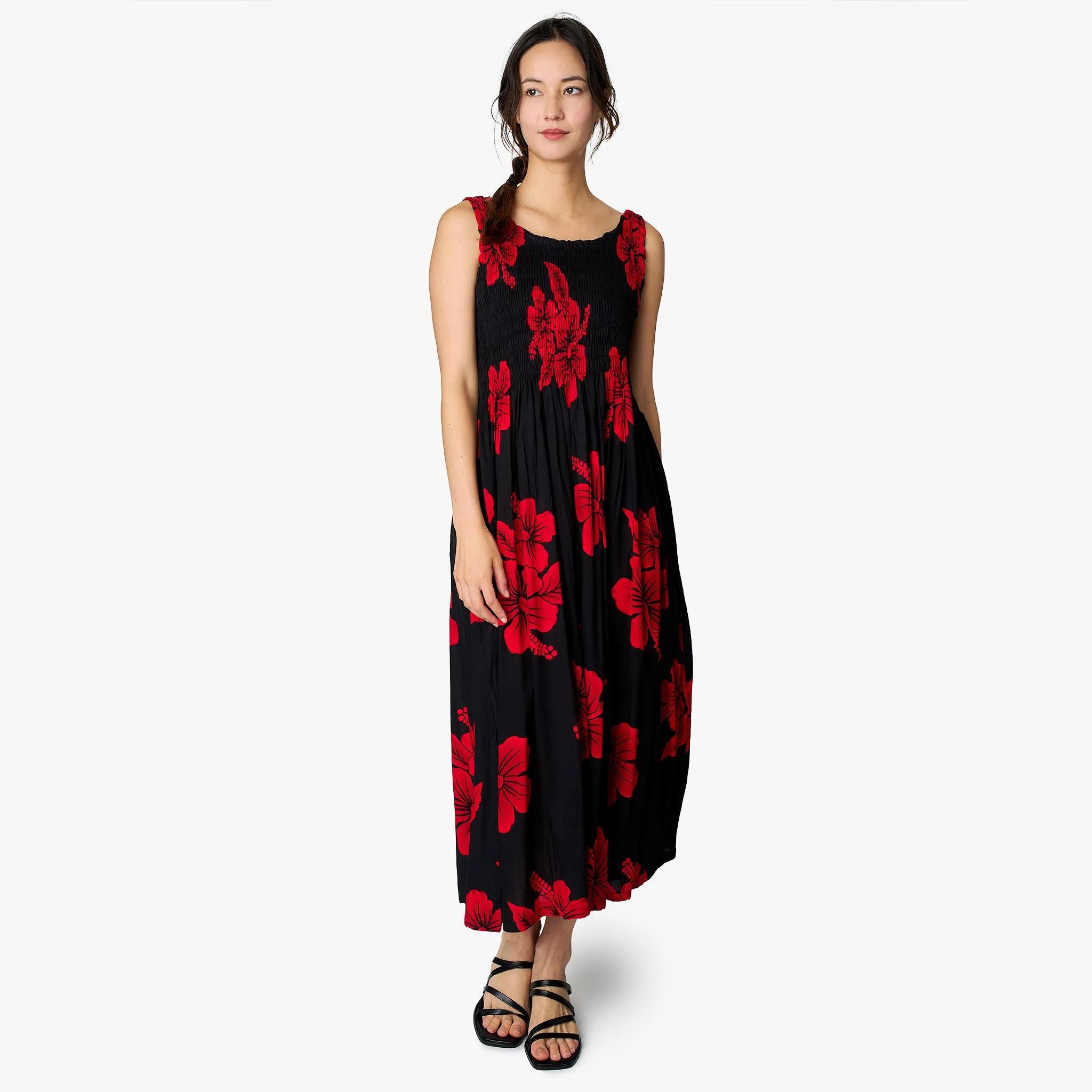 Hibiscus Smock Long Dress