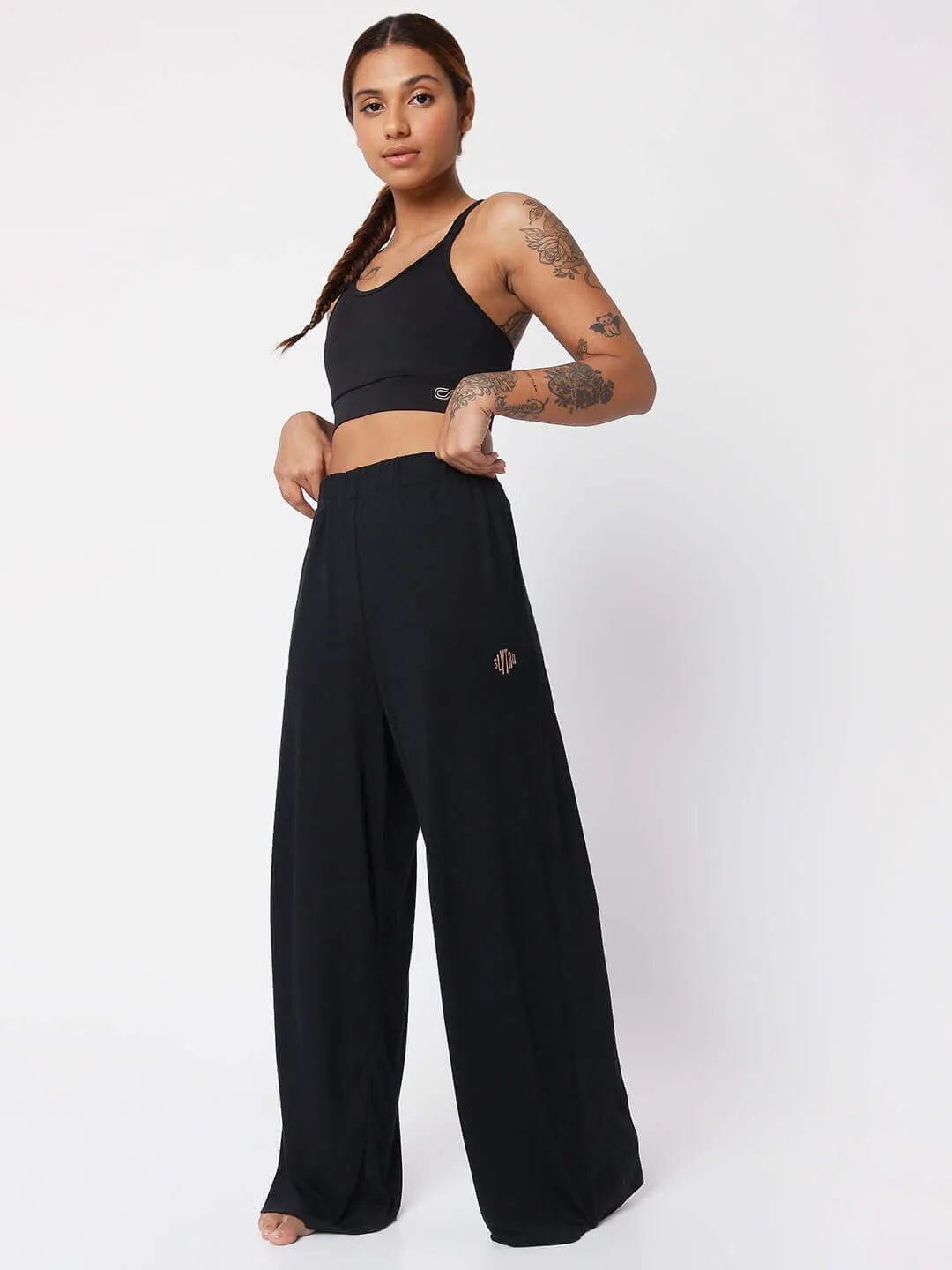 High Waist Modal Lounge Pants Black