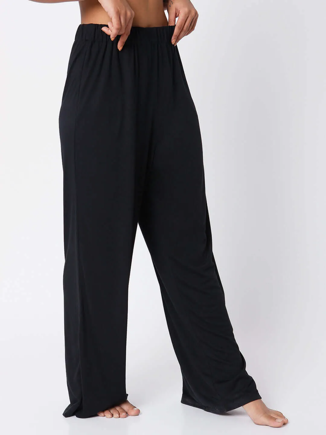 High Waist Modal Lounge Pants Black