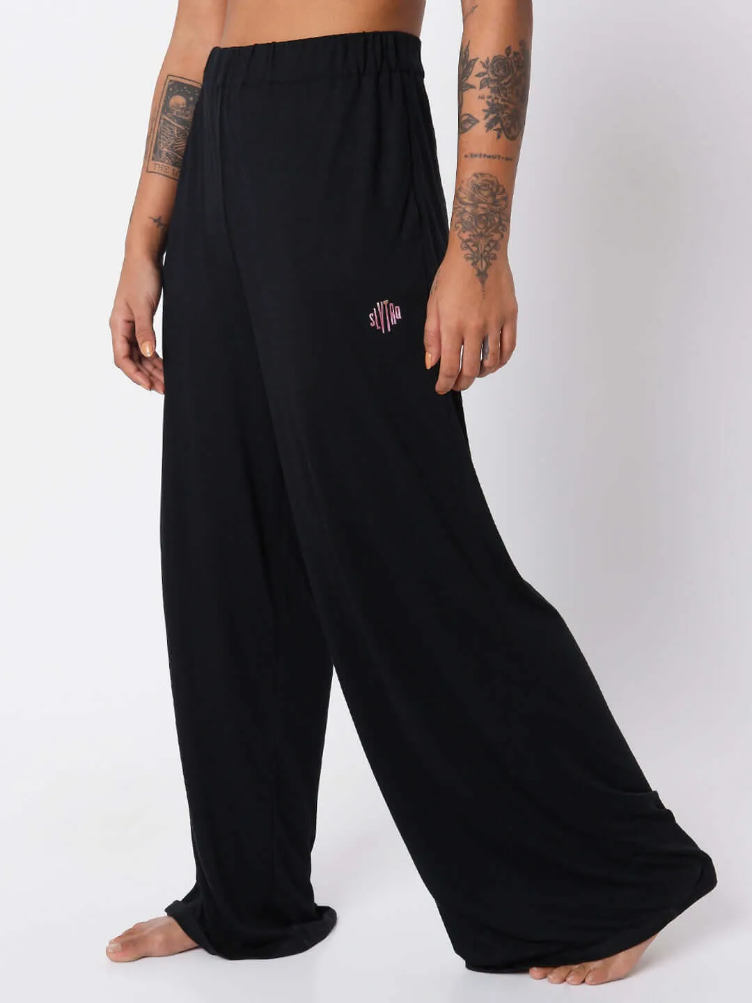 High Waist Modal Lounge Pants Black