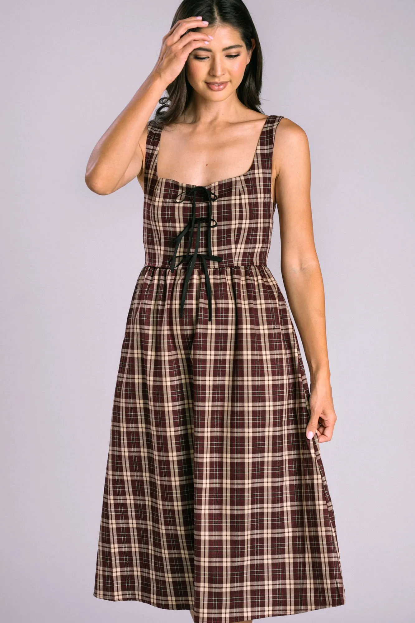 Holly Plaid Bow Dress