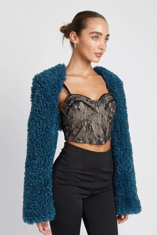 Hot Girl All Good Faux Fur Bolero Sweater