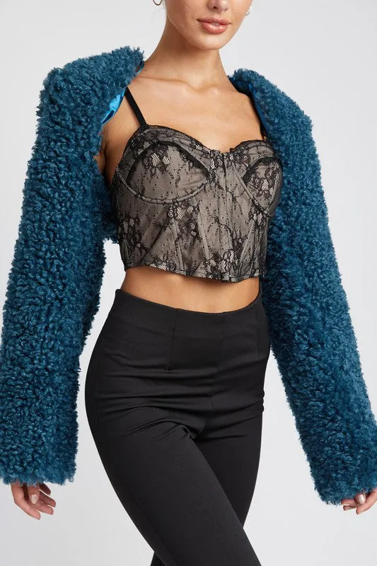 Hot Girl All Good Faux Fur Bolero Sweater