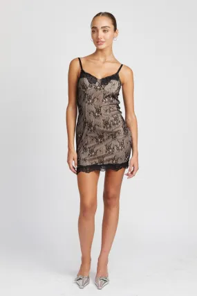 Hot Girl All Good Spaghetti Strap Lace Mini Dress In Black