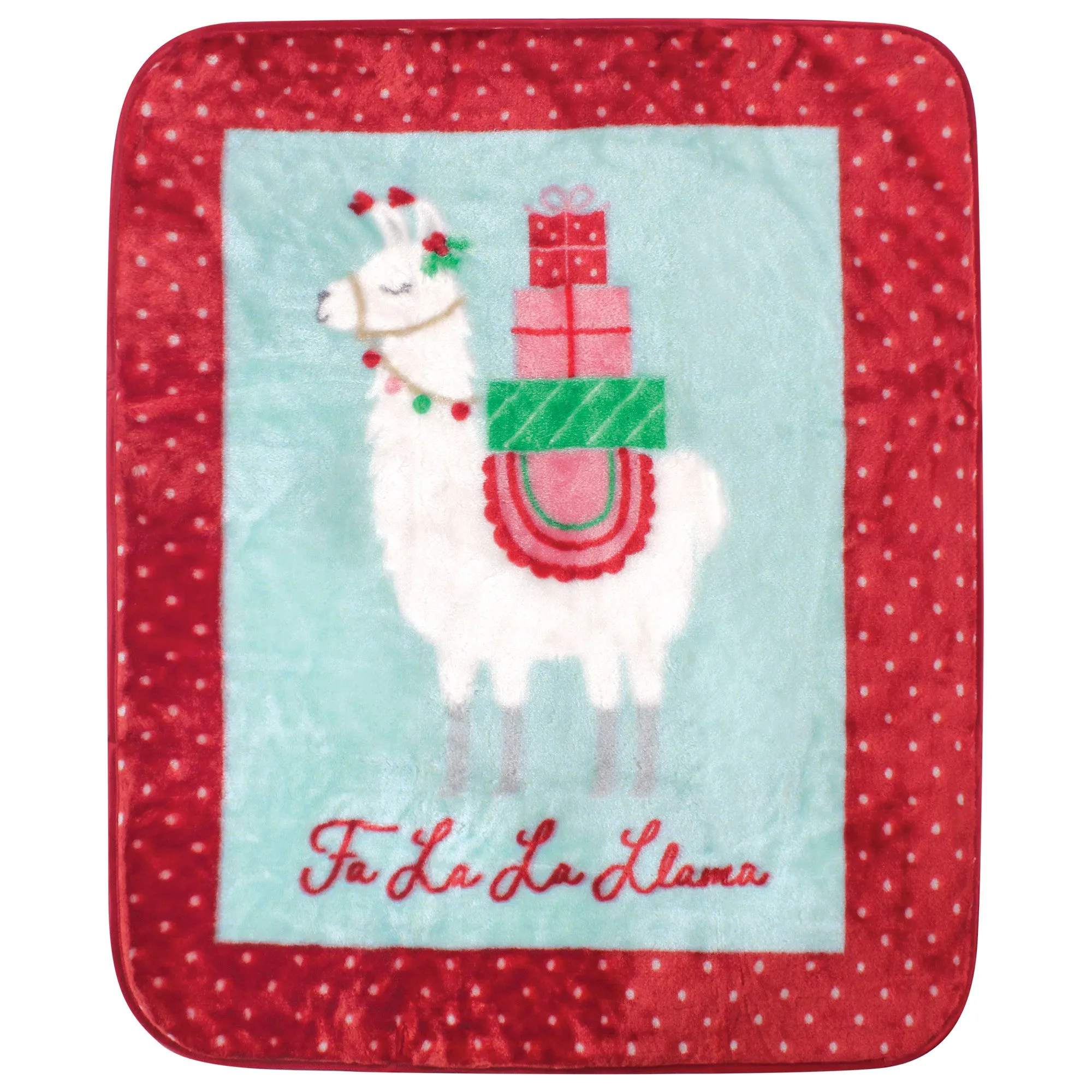 Hudson Baby High Pile Plush Blanket, Fa La Llama