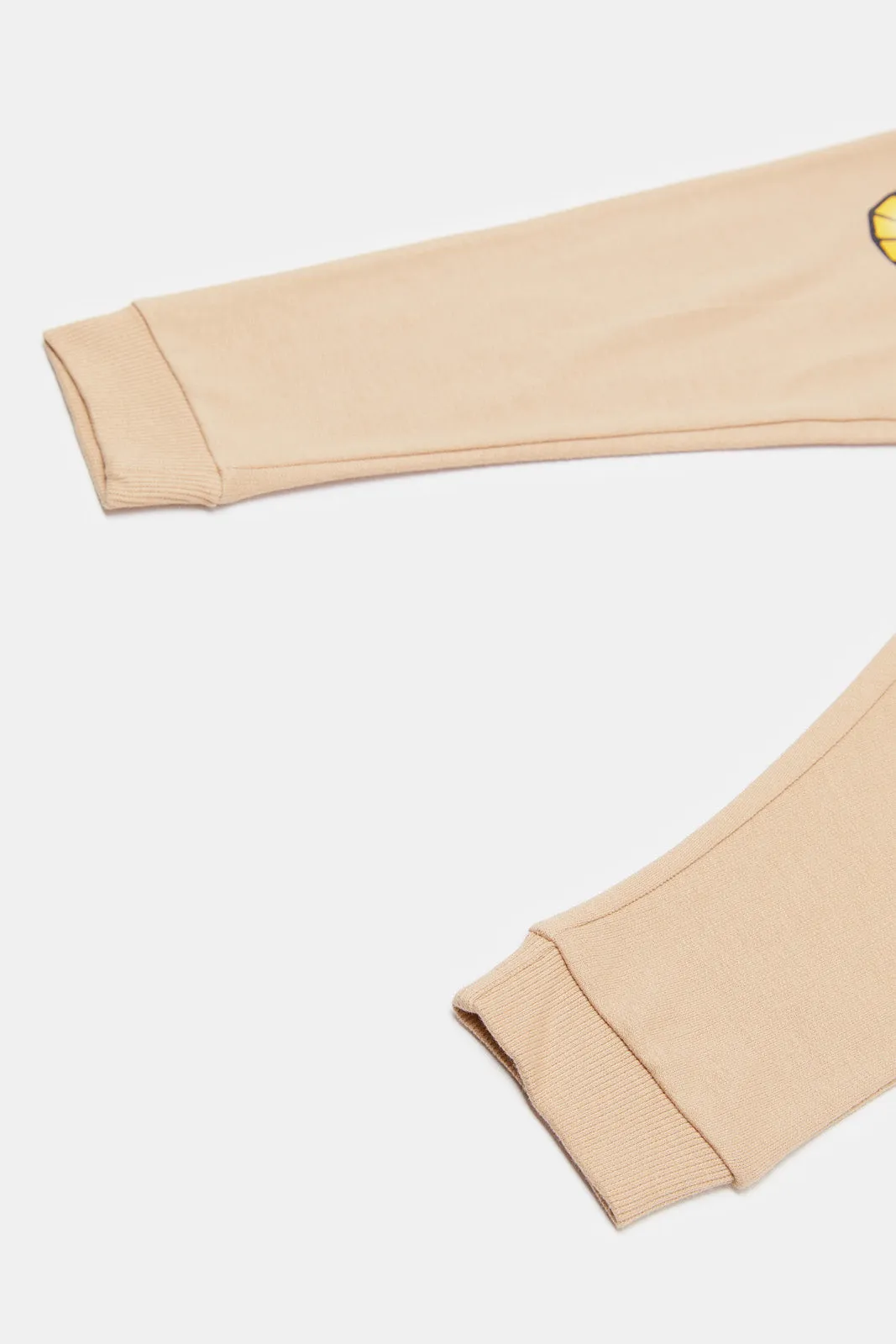 Infant Boys Beige Printed Joggers