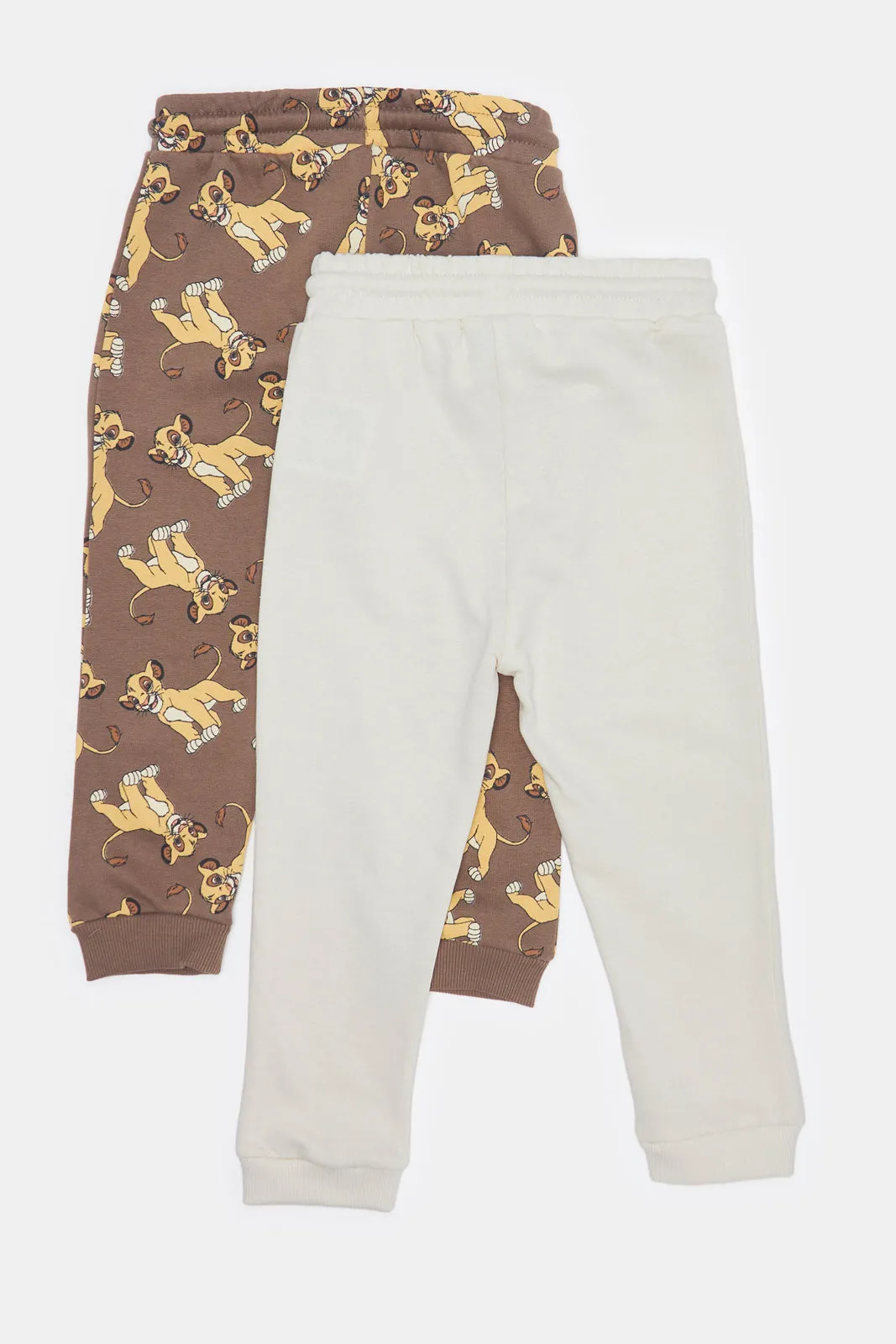 Infant Boys Ivory And Brown Active Pants Set (Pack Of 2)