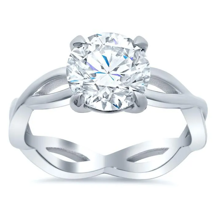 Infinity Style Solitaire Engagement Ring