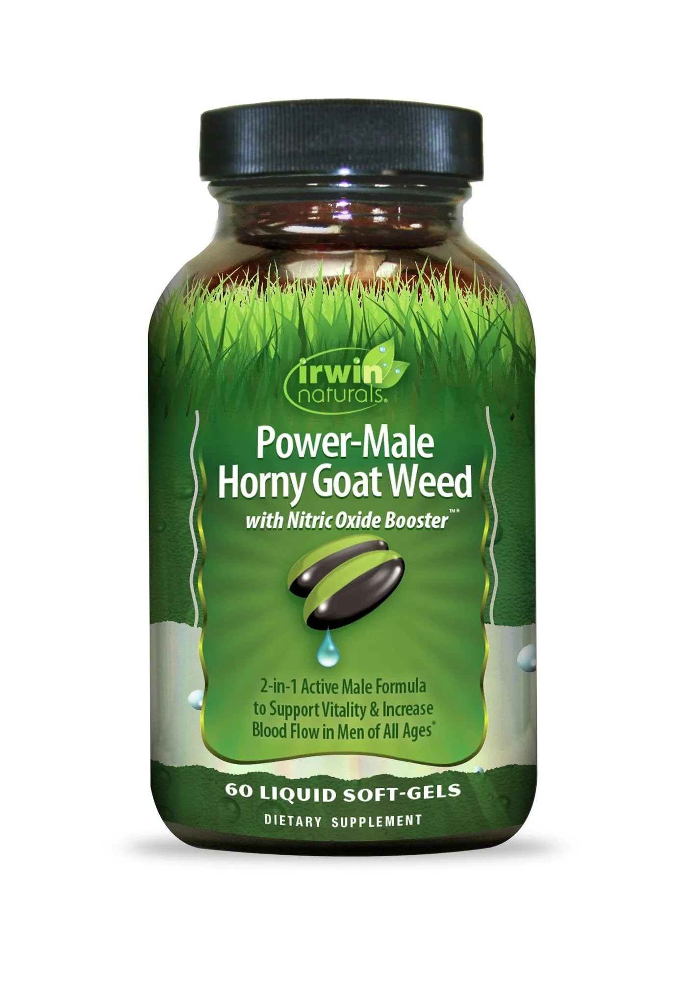 Irwin Naturals Power-Male Horny Goat Weed with Nitric Oxide Booster 60 Liquid Softgel