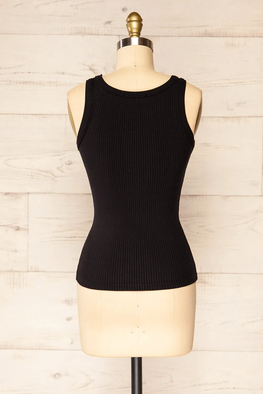 Janee Black | Ribbed Cami w/ Round Neck