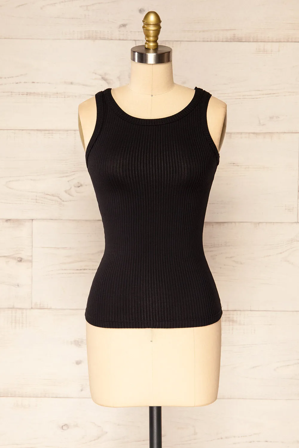 Janee Black | Ribbed Cami w/ Round Neck