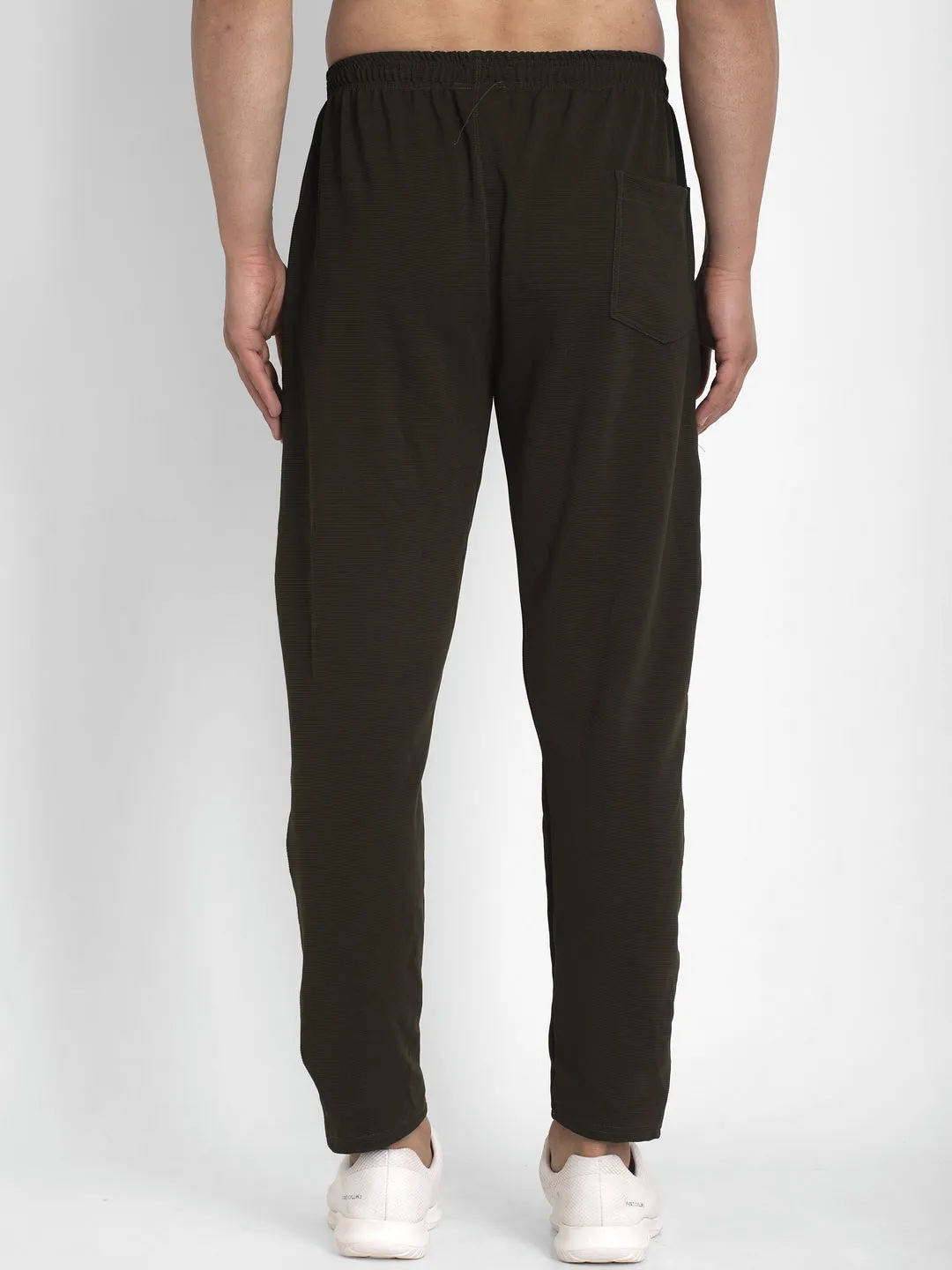 Jashvi Men's Olive Solid Track Pants