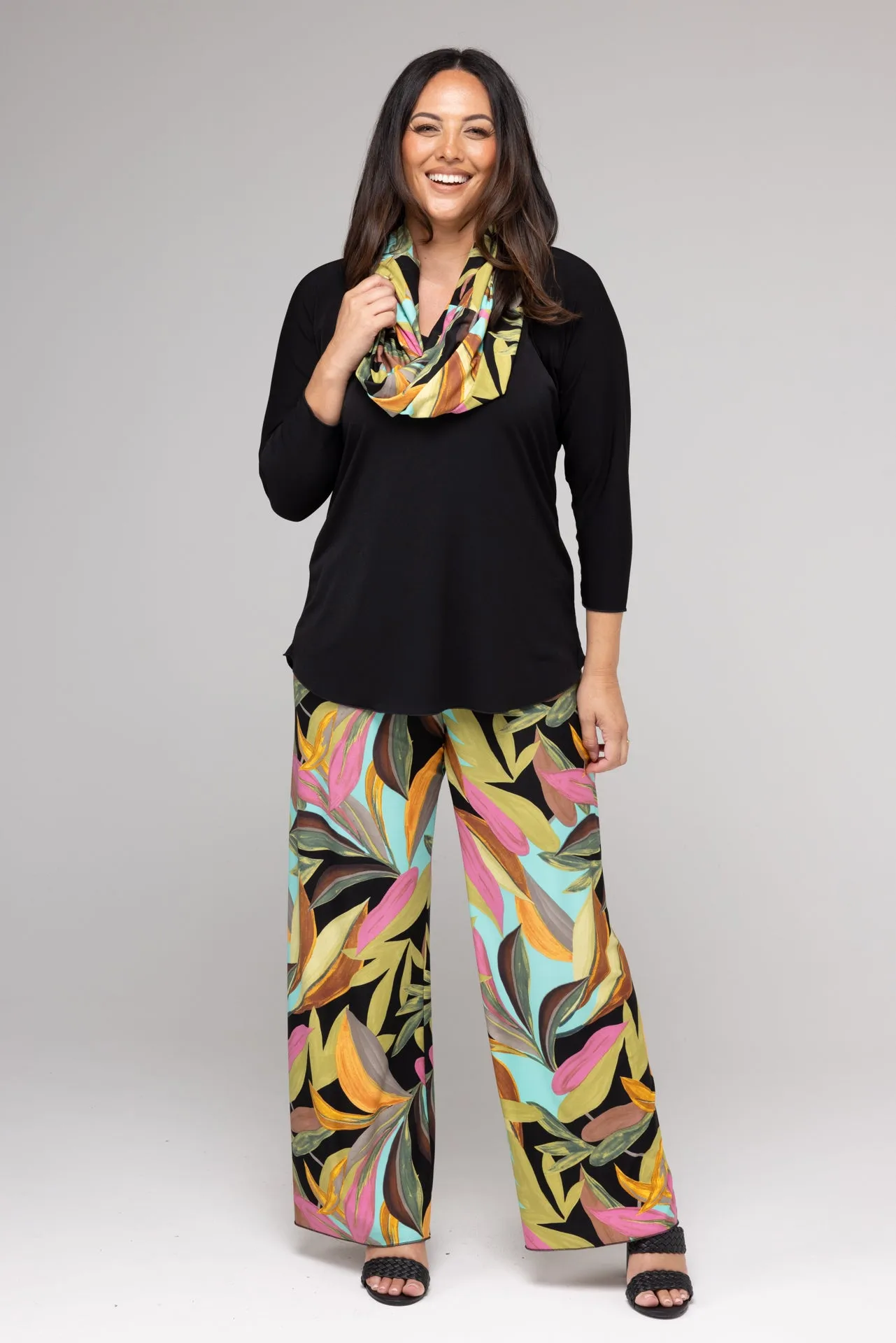 Jungle Wide Leg Jersey Palazzo Pants