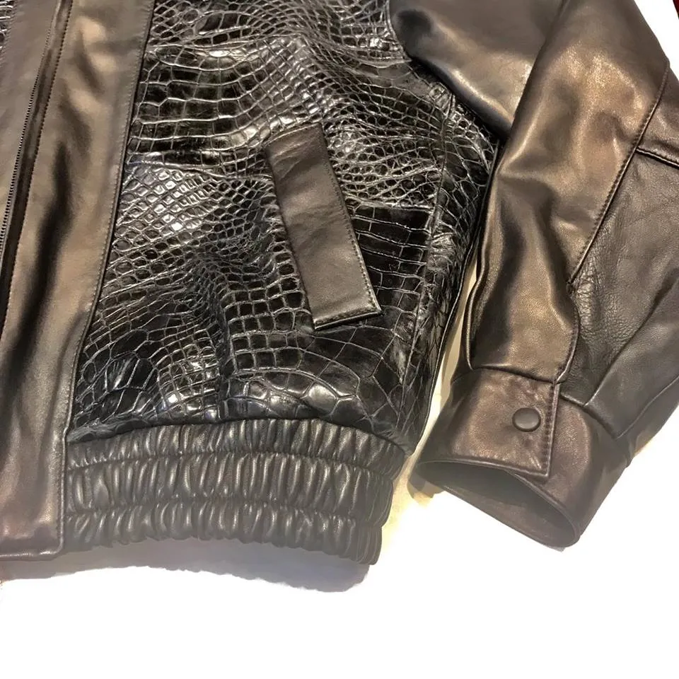 Kashani Men's Black Adult Alligator Jacket