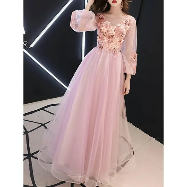 Ketty More  Women Flower Bust Loose Sleeve Wedding Dress-KMWDC4976