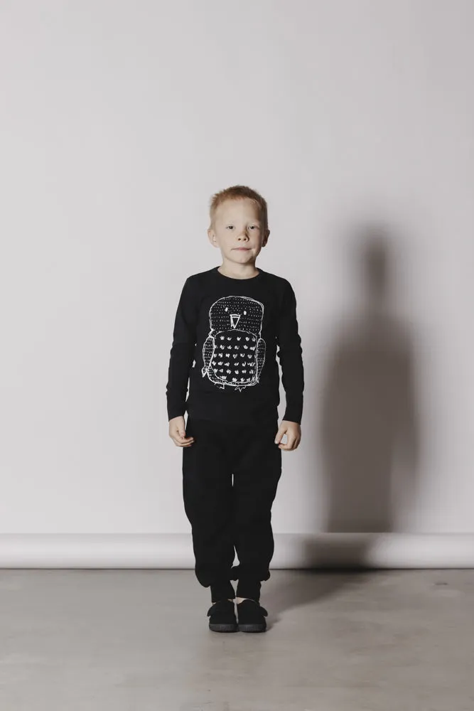 Kids' Long Sleeve Owl Shirt Black