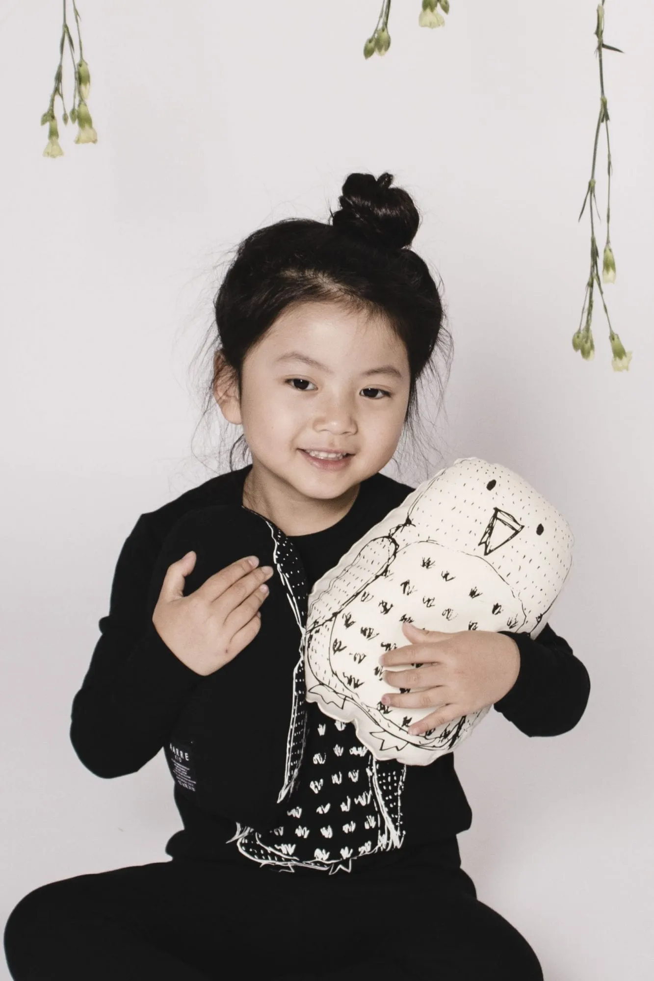 Kids' Long Sleeve Owl Shirt Black