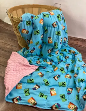 Large, 12lbs Minecraft Weighted Blanket.