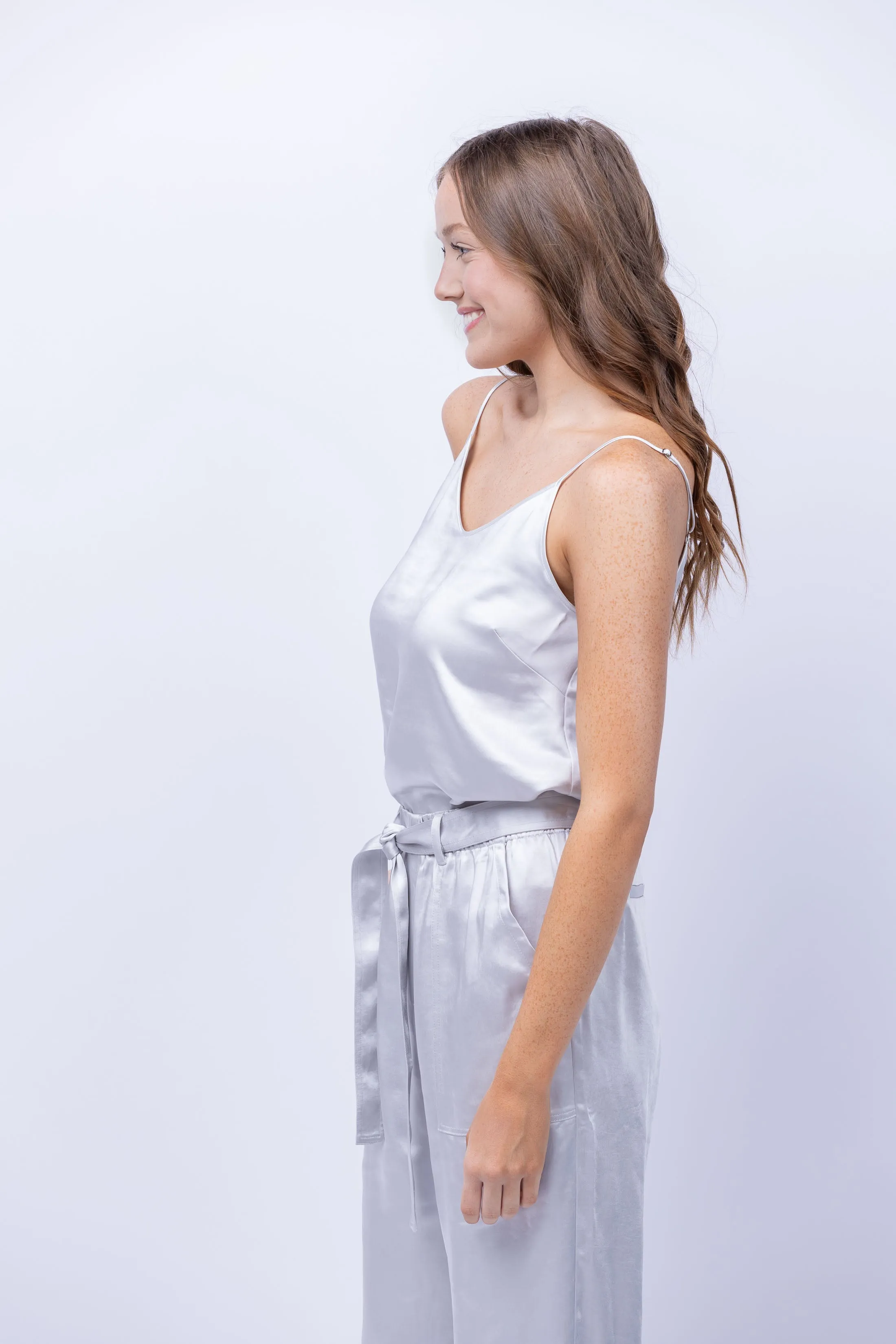 Lilla P Satin Cami in Platinum