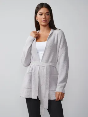 Long Sleeve Shawl Collar Shaker Cardigan