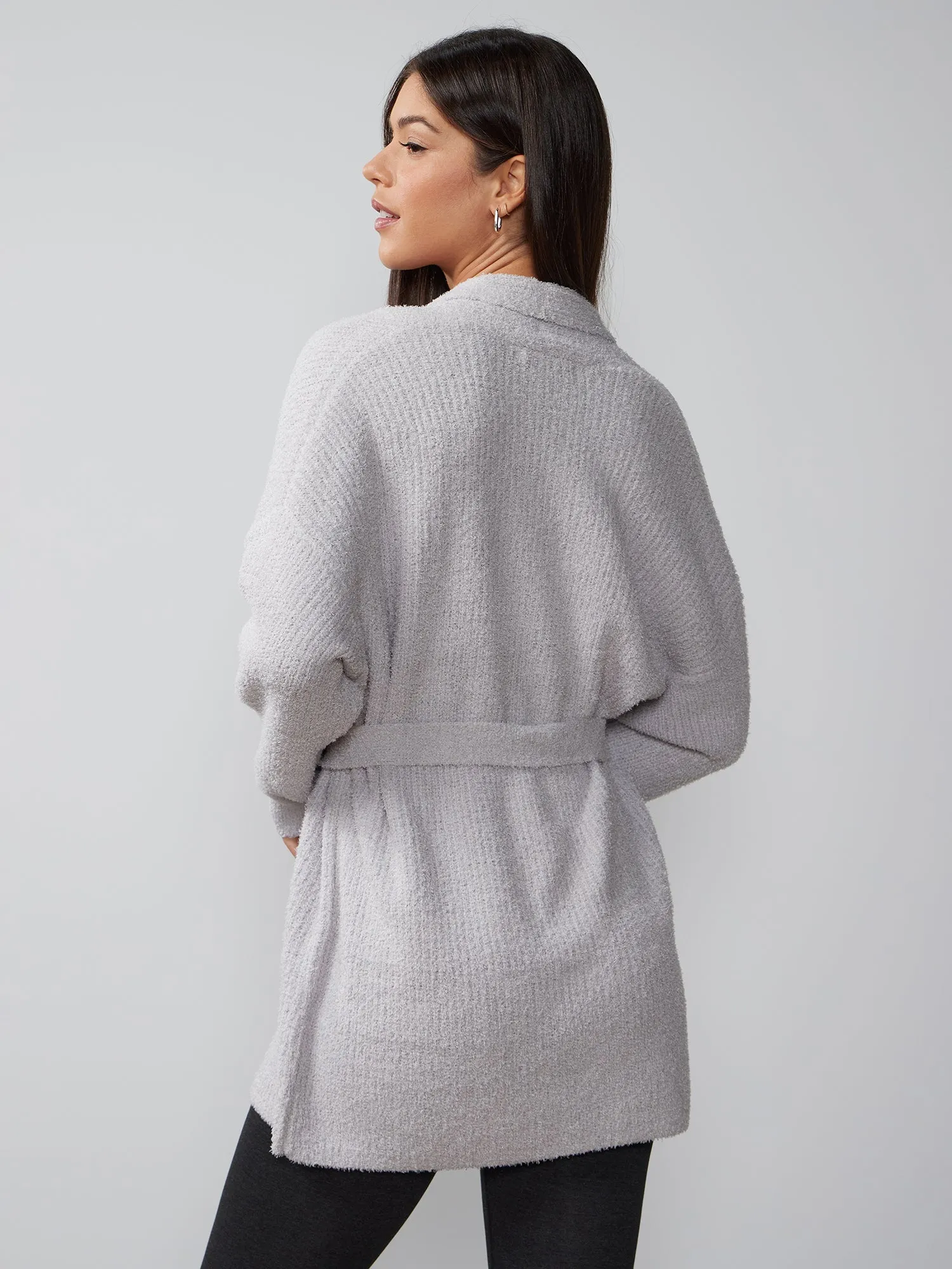 Long Sleeve Shawl Collar Shaker Cardigan