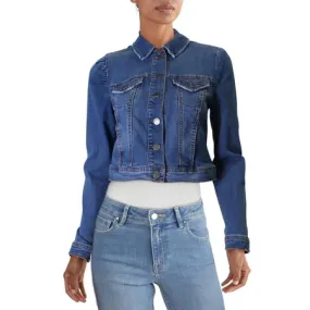 Maison Jules Women's Denim Puff Sleeve Jean Jacket Blue Size X-Small