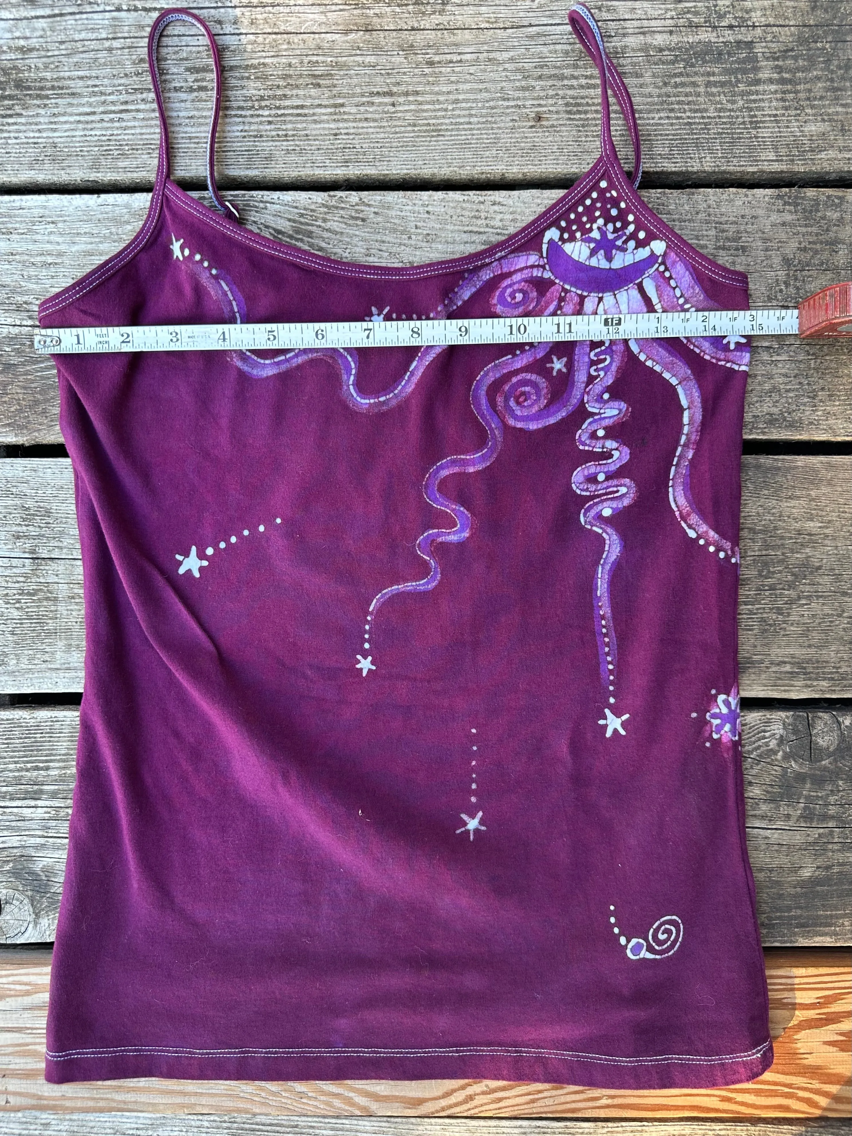 Maroon Moonbeams Hand Painted Batik Camisole - ONE SIZE