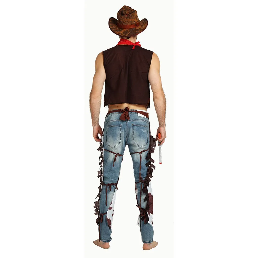 Matching outfit classic wild west fancy dress western cowboy stage costume