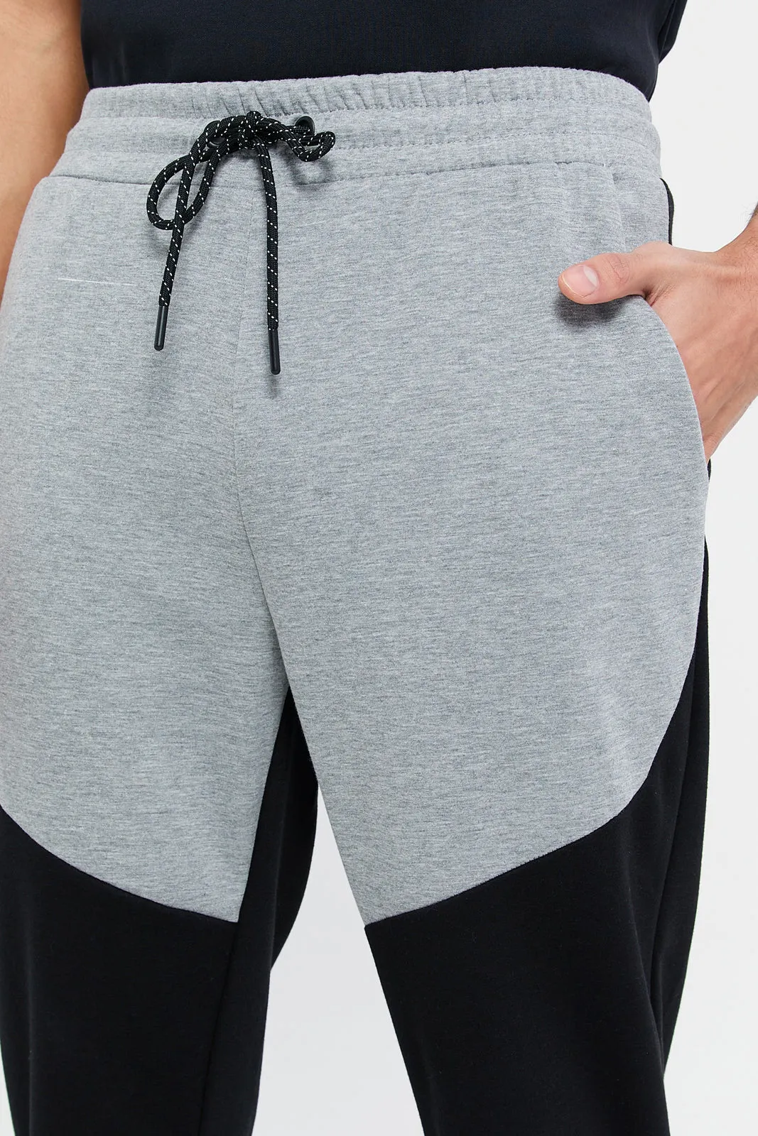 Men Black And Grey Active Pants