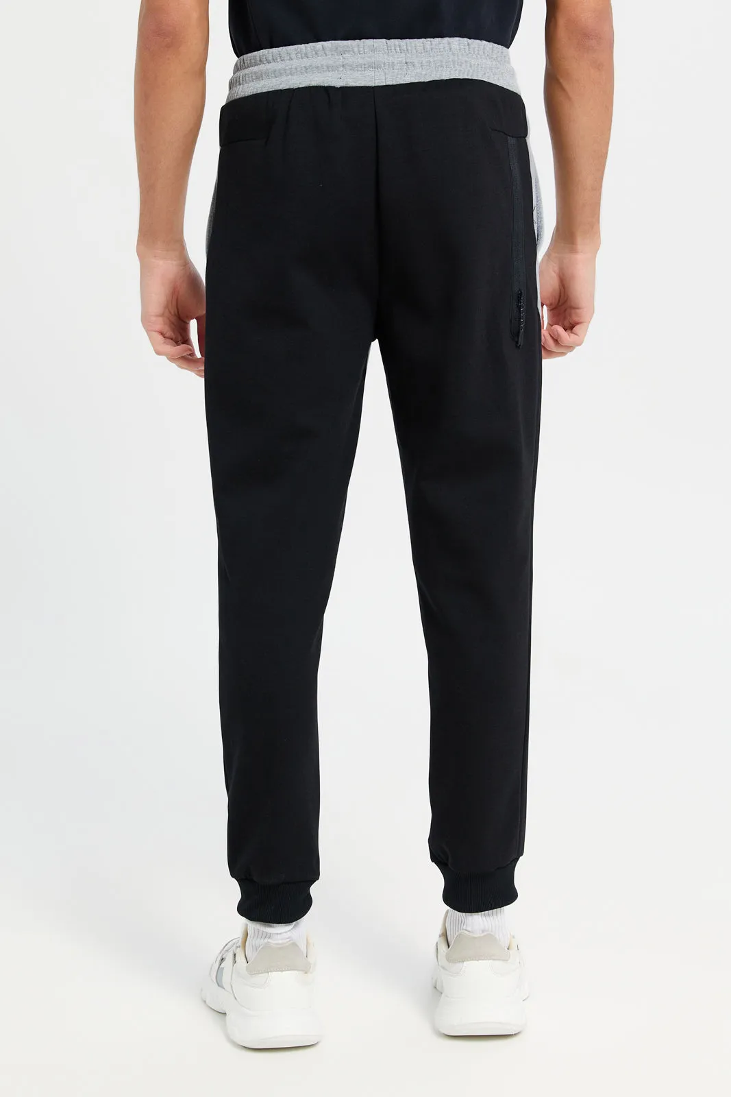 Men Black And Grey Active Pants