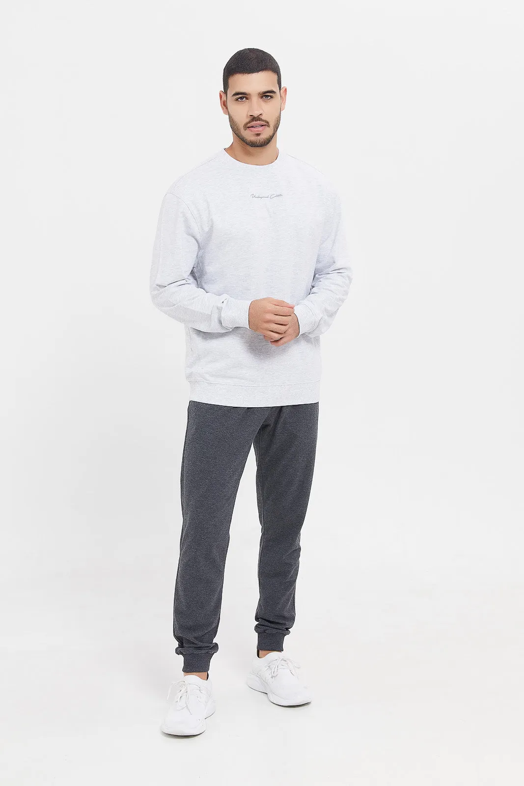 Men Charcoal Pique Jog Pant