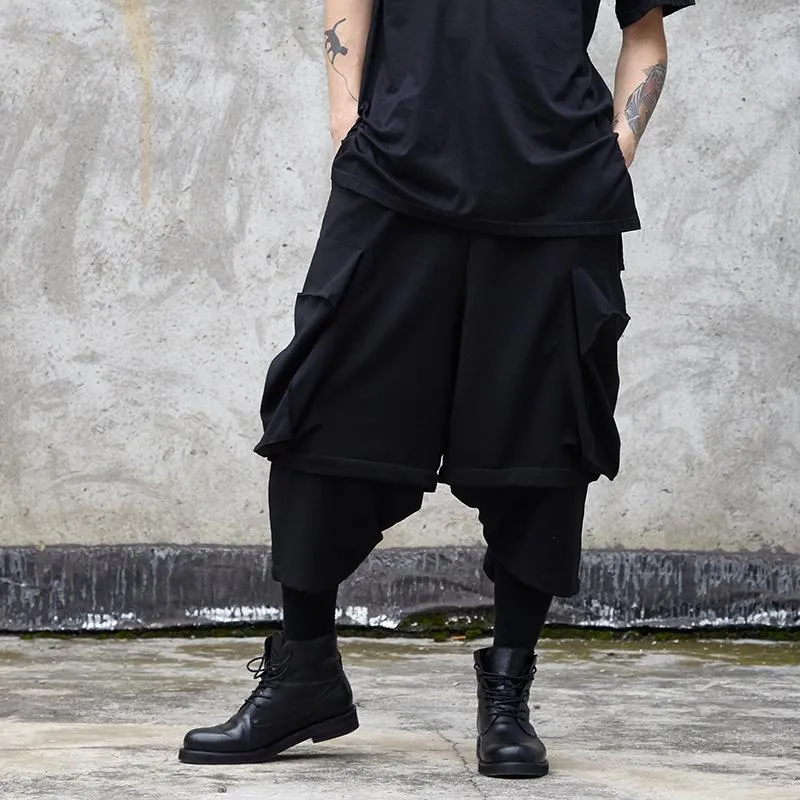 Men Harem Pants Elastic Waist Sweaterpants Trouser Baggy Joggers