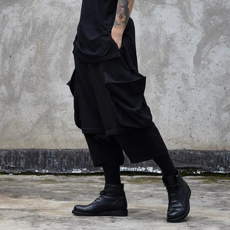 Men Harem Pants Elastic Waist Sweaterpants Trouser Baggy Joggers