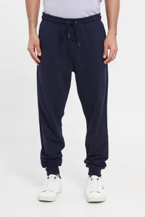 Men Navy Pique Jog Pant