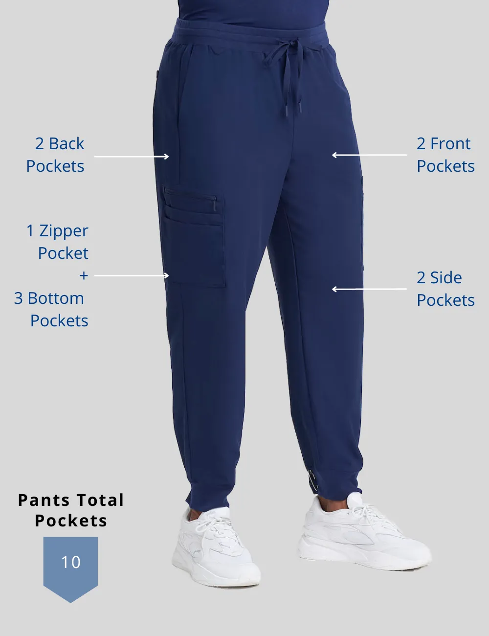 Men's 10-Pocket Jogger Scrub Pants - Navy