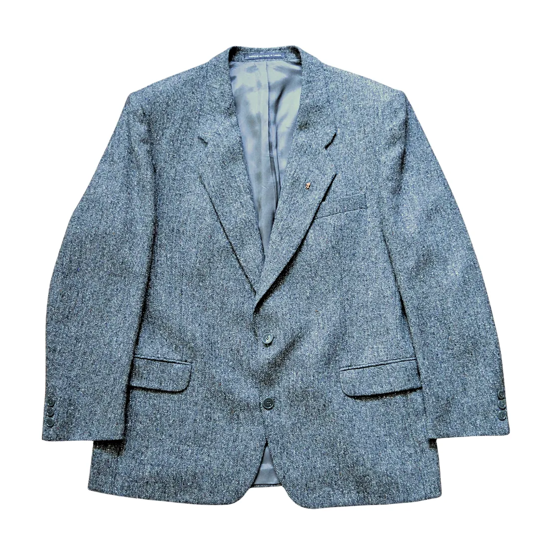 Men's Dark Gray Marled Wool Blazer | Extra-Large