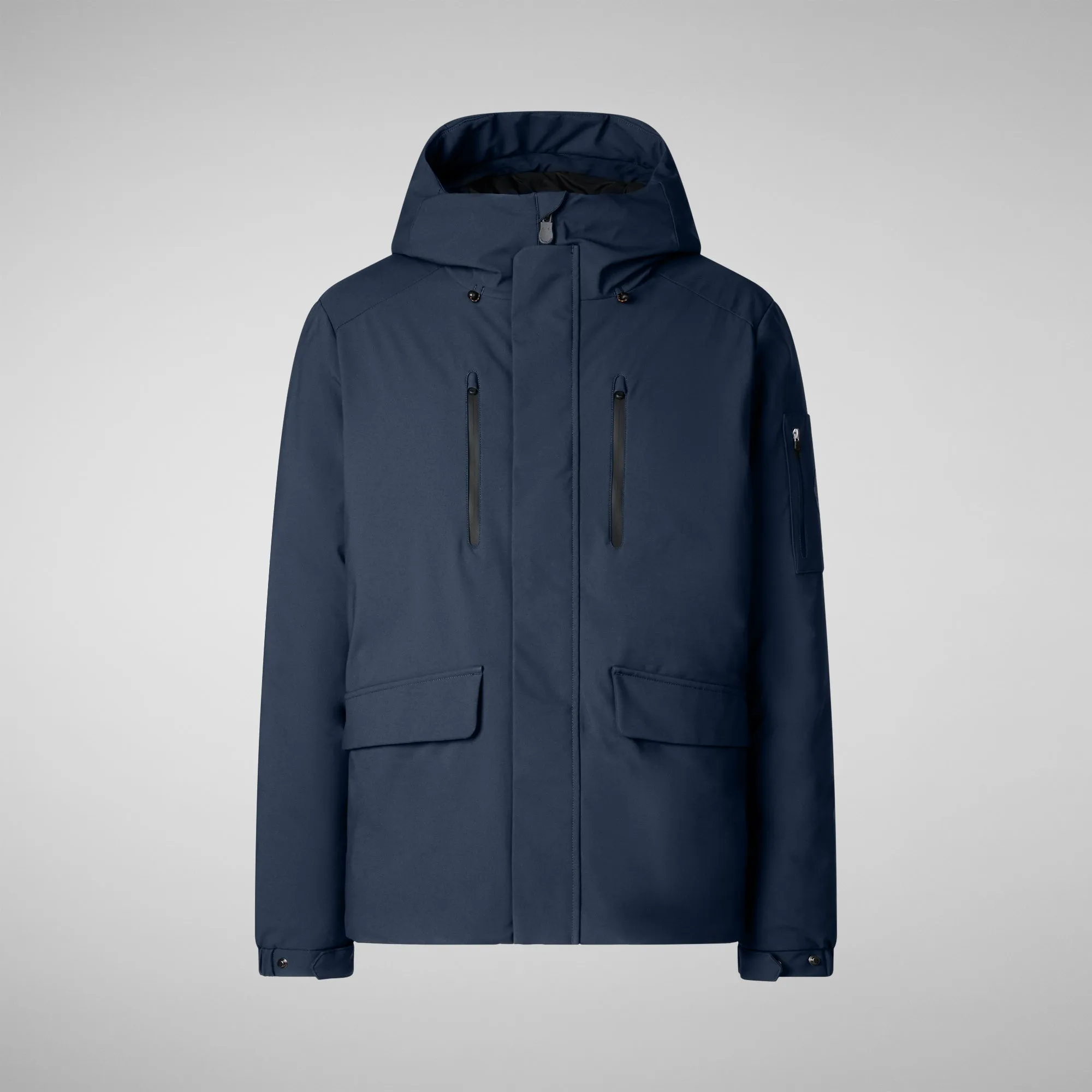 Men's  hooded parka Hiram in blue black