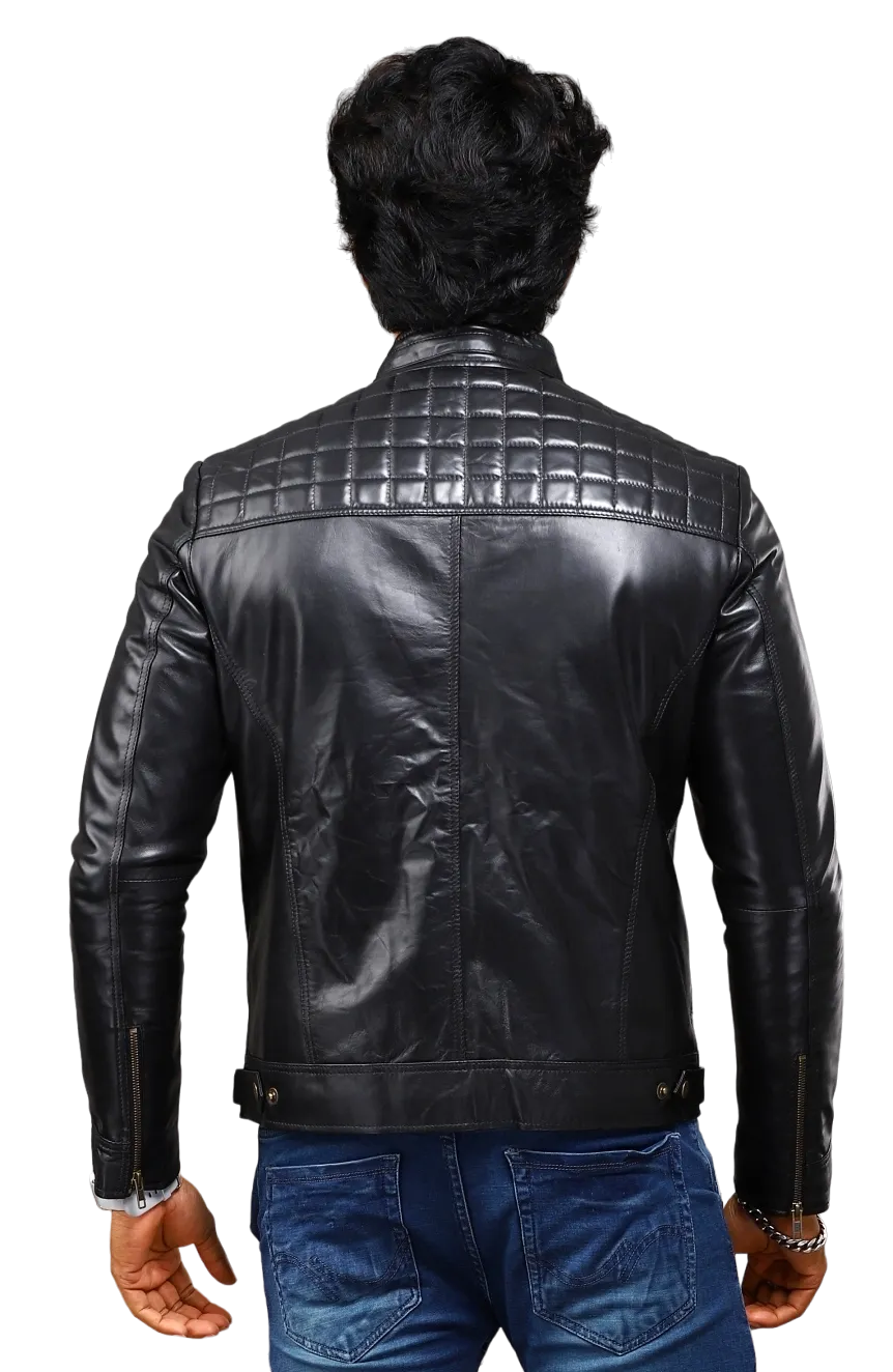 MENS LEATHER JACKET 41004 (BLACK)