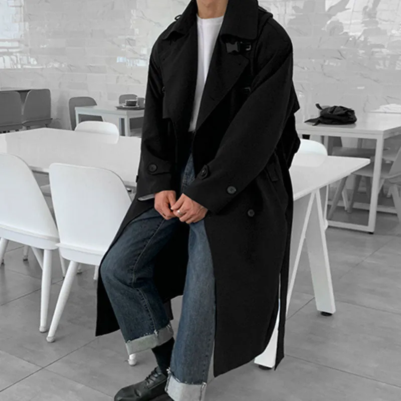 Men's Mid-length Loose Trench Coat