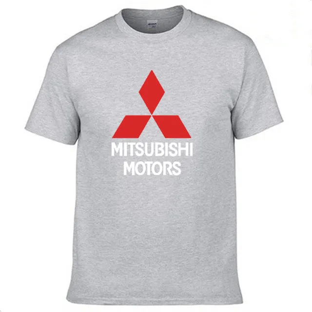 Mens Short Sleeve Mitsubishi Car Logo T-shirt Summer casual male solid colour Cotton Tshirts Fashion HipHop Harajuku Men Clothes