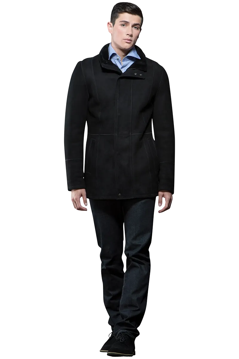 Men's Spanish Black Shearling Jacket