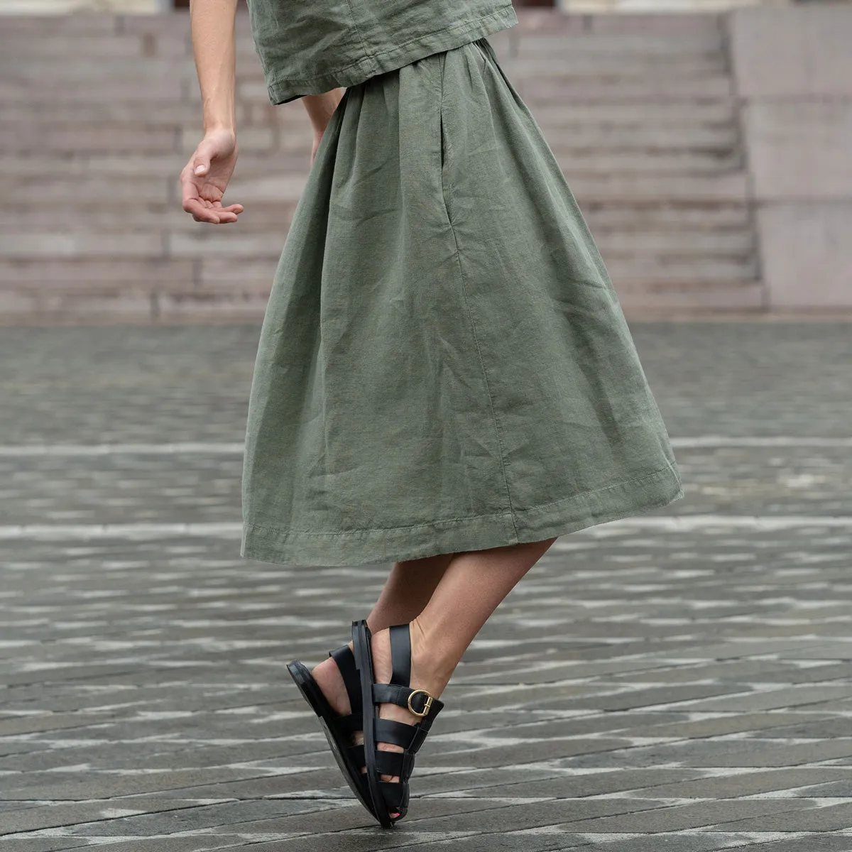 Midi Skirt Sophia Stone Green